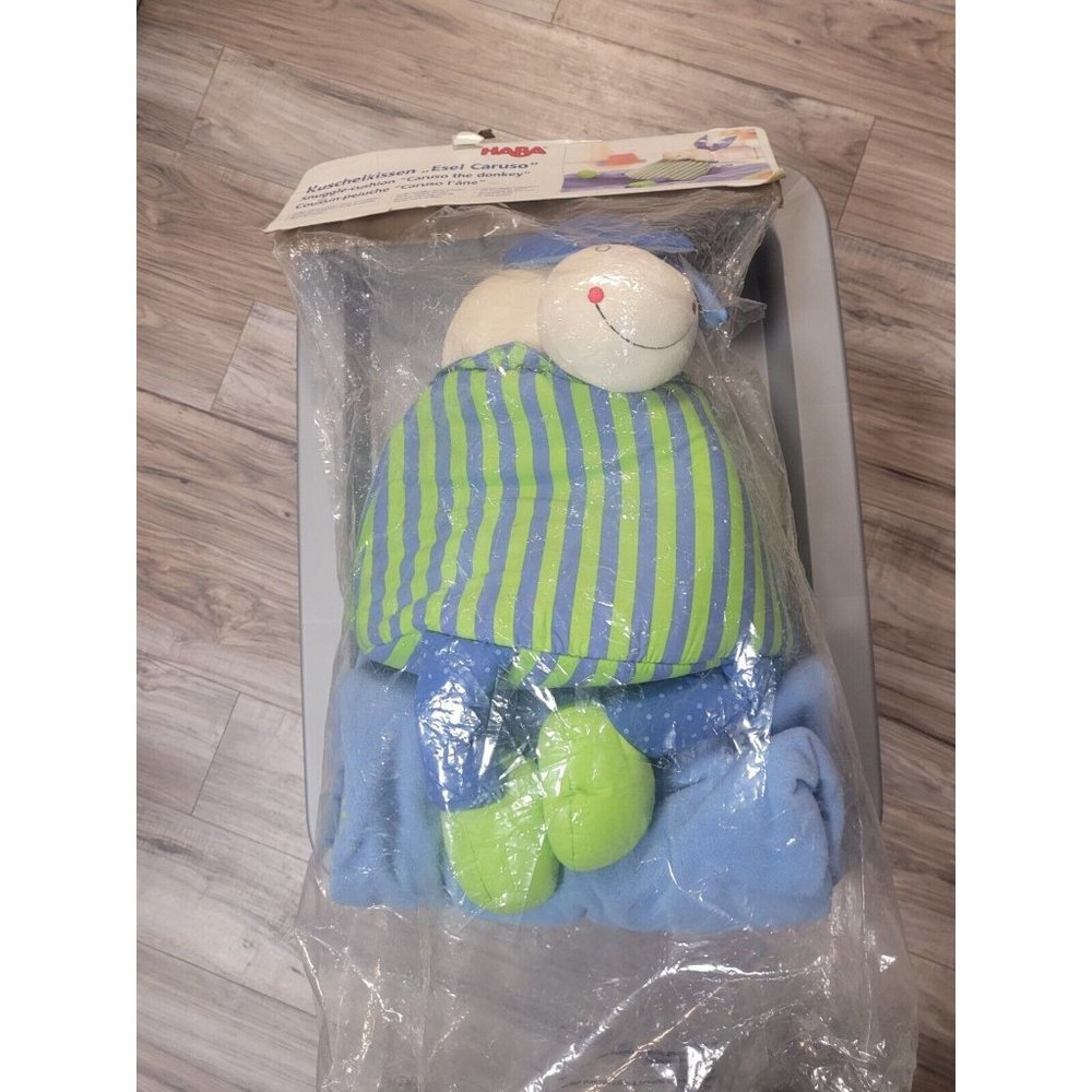 Habu snuggling cushion caruso the donkey